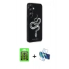 MARSİLYAN™- Galaxy A25 5G Kılıf Odak Klasik Serisi - Siyah 3D Antistatik Cam Ekran Koruyucu + Raze Metal Kamera Lens - SH