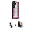 MARSİLYAN™- Galaxy A25 5G Kılıf Odak Klasik Serisi - Siyah 3D Antistatik Mat Seramik Nano Ekran Koruyucu + Valdez Metal Kamera Lens - GS