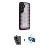 MARSİLYAN™- Galaxy A25 5G Kılıf Odak Klasik Serisi - Siyah 3D Antistatik Seramik Nano Ekran Koruyucu + Valdez Metal Kamera Lens - SH