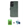 MARSİLYAN™- Galaxy A25 5G Kılıf Siluet Işık Serisi - Siyah 3D Antistatik Cam Ekran Koruyucu + Raze Metal Kamera Lens - SH