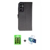 MARSİLYAN™- Galaxy A25 5G Kılıf Siluet Işık Serisi - Siyah 3D Antistatik Cam Ekran Koruyucu + Raze Metal Kamera Lens - SH