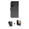 MARSİLYAN™- Galaxy A25 5G Kılıf Siluet Işık Serisi - Siyah 3D Antistatik Mat Seramik Nano Ekran Koruyucu + Valdez Metal Kamera Lens - SH