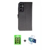 MARSİLYAN™- Galaxy A25 5G Kılıf Siluet Işık Serisi - Siyah 3D Antistatik Seramik Nano Ekran Koruyucu + Raze Metal Kamera Lens - GS