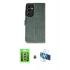 MARSİLYAN™- Galaxy A25 5G Kılıf Siluet Işık Serisi - Siyah 3D Antistatik Seramik Nano Ekran Koruyucu + Raze Metal Kamera Lens - GS