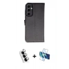 MARSİLYAN™- Galaxy A25 5G Kılıf Siluet Işık Serisi - Siyah 3D Antistatik Seramik Nano Ekran Koruyucu + Valdez Metal Kamera Lens - GS