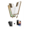 MARSİLYAN™- Galaxy A25 5G Kılıf Ufuk Klasik - Siyah 3D Antistatik Mat Seramik Nano Ekran Koruyucu + Valdez Metal Kamera Lens - SH