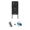 MARSİLYAN™- Galaxy A25 5G Kılıf Vadi Form Prime - Siyah 3D Antistatik Cam Ekran Koruyucu + Valdez Metal Kamera Lens - GS