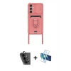 MARSİLYAN™- Galaxy A25 5G Kılıf Vadi Form Prime - Siyah 3D Antistatik Cam Ekran Koruyucu + Valdez Metal Kamera Lens - SH
