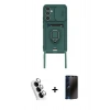 MARSİLYAN™- Galaxy A25 5G Kılıf Vadi Form Prime - Siyah 3D Antistatik Hayalet Cam Ekran Koruyucu + Valdez Metal Kamera Lens - GS