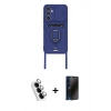 MARSİLYAN™- Galaxy A25 5G Kılıf Vadi Form Prime - Siyah 3D Antistatik Hayalet Cam Ekran Koruyucu + Valdez Metal Kamera Lens - GS