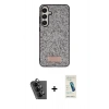 MARSİLYAN™- Galaxy A25 5G Kılıf Vadi Klasik Serisi - Şeffaf Pasifik Cam Ekran Koruyucu + Valdez Metal Kamera Lens - SH