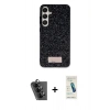 MARSİLYAN™- Galaxy A25 5G Kılıf Vadi Klasik Serisi - Şeffaf Pasifik Cam Ekran Koruyucu + Valdez Metal Kamera Lens - SH