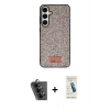 MARSİLYAN™- Galaxy A25 5G Kılıf Vadi Klasik Serisi - Şeffaf Pasifik Cam Ekran Koruyucu + Valdez Metal Kamera Lens - SH