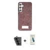 MARSİLYAN™- Galaxy A25 5G Kılıf Vadi Klasik Serisi - Şeffaf Pasifik Cam Ekran Koruyucu + Valdez Metal Kamera Lens - SH