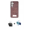 MARSİLYAN™- Galaxy A25 5G Kılıf Vadi Klasik Serisi - Siyah 3D Antistatik Cam Ekran Koruyucu + Kamera Lens Koruma Cam - SF