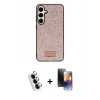 MARSİLYAN™- Galaxy A25 5G Kılıf Vadi Klasik Serisi - Siyah 3D Antistatik Mat Seramik Nano Ekran Koruyucu + Valdez Metal Kamera Lens - GS