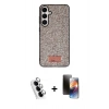 MARSİLYAN™- Galaxy A25 5G Kılıf Vadi Klasik Serisi - Siyah 3D Antistatik Mat Seramik Nano Ekran Koruyucu + Valdez Metal Kamera Lens - GS