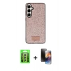 MARSİLYAN™- Galaxy A25 5G Kılıf Vadi Klasik Serisi - Siyah 3D Antistatik Mat Seramik Nano Ekran Koruyucu + Raze Metal Kamera Lens - GS