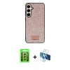 MARSİLYAN™- Galaxy A25 5G Kılıf Vadi Klasik Serisi - Siyah 3D Antistatik Seramik Nano Ekran Koruyucu + Raze Metal Kamera Lens - GS