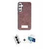 MARSİLYAN™- Galaxy A25 5G Kılıf Vadi Klasik Serisi - Siyah 3D Antistatik Seramik Nano Ekran Koruyucu + Valdez Metal Kamera Lens - GS