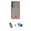 MARSİLYAN™- Galaxy A25 5G Kılıf Vadi Klasik Serisi - Siyah 3D Antistatik Seramik Nano Ekran Koruyucu + Valdez Metal Kamera Lens - GS