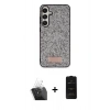 MARSİLYAN™- Galaxy A25 5G Kılıf Vadi Klasik Serisi - Siyah 6D Antistatik Mat Seramik Hayalet Nano Ekran Koruyucu + Kamera Lens Koruma Cam - SF