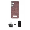 MARSİLYAN™- Galaxy A25 5G Kılıf Vadi Klasik Serisi - Siyah 6D Antistatik Mat Seramik Hayalet Nano Ekran Koruyucu + Kamera Lens Koruma Cam - SF