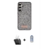 MARSİLYAN™- Galaxy A25 5G Kılıf Vadi Klasik Serisi - Siyah Joko Magic 5D Cam + Şeffaf Kamera Lens Koruma Cam