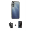 MARSİLYAN™- Galaxy A25 5G Kılıf Vadi Minimal - Siyah 3D Antistatik Hayalet Cam Ekran Koruyucu + Valdez Metal Kamera Lens - SH