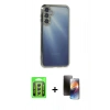 MARSİLYAN™- Galaxy A25 5G Kılıf Vadi Minimal - Siyah 3D Antistatik Mat Seramik Nano Ekran Koruyucu + Raze Metal Kamera Lens - GS