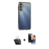 MARSİLYAN™- Galaxy A25 5G Kılıf Vadi Minimal - Siyah 3D Antistatik Mat Seramik Nano Ekran Koruyucu + Kamera Lens Koruma Cam - SF