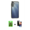 MARSİLYAN™- Galaxy A25 5G Kılıf Vadi Minimal - Siyah 3D Antistatik Mat Seramik Nano Ekran Koruyucu + Raze Metal Kamera Lens - SH