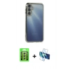 MARSİLYAN™- Galaxy A25 5G Kılıf Vadi Minimal - Siyah 3D Antistatik Seramik Nano Ekran Koruyucu + Raze Metal Kamera Lens - GS