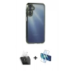 MARSİLYAN™- Galaxy A25 5G Kılıf Vadi Minimal - Siyah 3D Antistatik Seramik Nano Ekran Koruyucu + Kamera Lens Koruma Cam - SF