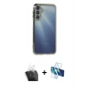 MARSİLYAN™- Galaxy A25 5G Kılıf Vadi Minimal - Siyah 3D Antistatik Seramik Nano Ekran Koruyucu + Kamera Lens Koruma Cam - SF
