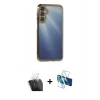 MARSİLYAN™- Galaxy A25 5G Kılıf Vadi Minimal - Siyah 3D Antistatik Seramik Nano Ekran Koruyucu + Kamera Lens Koruma Cam - SF