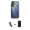 MARSİLYAN™- Galaxy A25 5G Kılıf Vadi Minimal - Siyah 6D Antistatik Mat Seramik Hayalet Nano Ekran Koruyucu + Valdez Metal Kamera Lens - GS