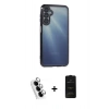MARSİLYAN™- Galaxy A25 5G Kılıf Vadi Minimal - Siyah 6D Antistatik Mat Seramik Hayalet Nano Ekran Koruyucu + Valdez Metal Kamera Lens - GS