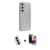 MARSİLYAN™- Galaxy A25 5G Kılıf Yankı Doku Prime - Siyah 3D Antistatik Mat Seramik Nano Ekran Koruyucu + Valdez Metal Kamera Lens - GS