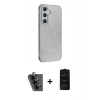 MARSİLYAN™- Galaxy A25 5G Kılıf Yankı Doku Prime - Siyah 6D Antistatik Mat Seramik Hayalet Nano Ekran Koruyucu + Valdez Metal Kamera Lens - SH
