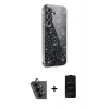 MARSİLYAN™- Galaxy A25 5G Kılıf Yankı Doku Prime - Siyah 6D Antistatik Mat Seramik Hayalet Nano Ekran Koruyucu + Valdez Metal Kamera Lens - SH