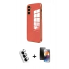 MARSİLYAN™- Galaxy A25 5G Kılıf Yankı Serisi - Siyah 3D Antistatik Mat Seramik Nano Ekran Koruyucu + Valdez Metal Kamera Lens - GS
