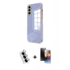 MARSİLYAN™- Galaxy A25 5G Kılıf Yankı Serisi - Siyah 3D Antistatik Mat Seramik Nano Ekran Koruyucu + Valdez Metal Kamera Lens - GS