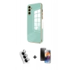MARSİLYAN™- Galaxy A25 5G Kılıf Yankı Serisi - Siyah 3D Antistatik Mat Seramik Nano Ekran Koruyucu + Valdez Metal Kamera Lens - GS