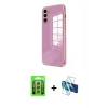 MARSİLYAN™- Galaxy A25 5G Kılıf Yankı Serisi - Siyah 3D Antistatik Seramik Nano Ekran Koruyucu + Raze Metal Kamera Lens - GS