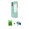 MARSİLYAN™- Galaxy A25 5G Kılıf Yankı Serisi - Siyah 3D Antistatik Seramik Nano Ekran Koruyucu + Raze Metal Kamera Lens - SH