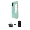 MARSİLYAN™- Galaxy A25 5G Kılıf Yankı Serisi - Siyah 6D Antistatik Mat Seramik Hayalet Nano Ekran Koruyucu + Kamera Lens Koruma Cam - SF