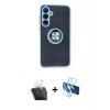 MARSİLYAN™- Galaxy A25 5G Kılıf Yörünge Çizgi - Siyah 3D Antistatik Seramik Nano Ekran Koruyucu + Kamera Lens Koruma Cam - SF
