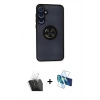 MARSİLYAN™- Galaxy A25 5G Kılıf Yörünge Çizgi - Siyah 3D Antistatik Seramik Nano Ekran Koruyucu + Kamera Lens Koruma Cam - SF