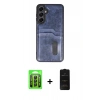 MARSİLYAN™- Galaxy A25 5G Kılıf Yörünge Işık Serisi - Siyah 6D Antistatik Mat Seramik Hayalet Nano Ekran Koruyucu + Raze Metal Kamera Lens - SH